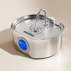 Su Seviyesi Göstergeli Sensörlü 3.2 L Paslanmaz Çelik Kedi Köpek Için Otomatik Su Pınarı Su Çeşmesi