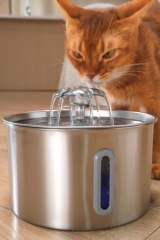 Su Seviyesi Göstergeli 2.2 L Paslanmaz Çelik Kedi Köpek Için Su Pınarı Su Çeşmesi Su Sebili Bp02