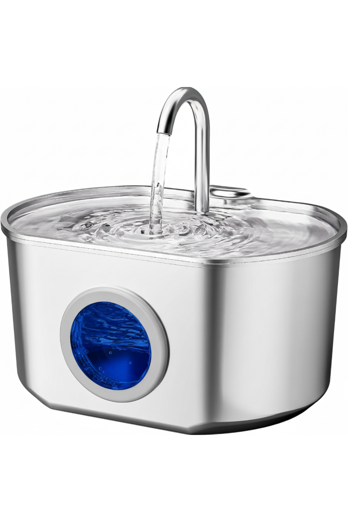 2.2 L Su Seviyesi Göstergeli Paslanmaz Çelik Kedi Köpek Için Su Pınarı Su Çeşmesi Su Sebili sspf439a