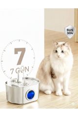 2.2 L Su Seviyesi Göstergeli Paslanmaz Çelik Kedi Köpek Için Su Pınarı Su Çeşmesi Su Sebili sspf439a