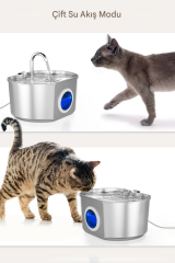 2.2 L Su Seviyesi Göstergeli Paslanmaz Çelik Kedi Köpek Için Su Pınarı Su Çeşmesi Su Sebili sspf439a